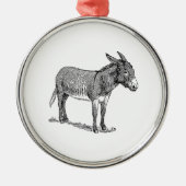 Esel Silbernes Ornament (Vorne)