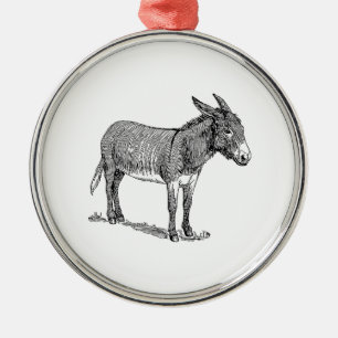 Esel Silbernes Ornament