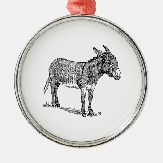 Esel Silbernes Ornament (Vorne)