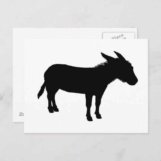 Esel-Silhouette Postkarte (Vorne/Hinten)