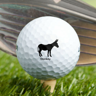 Esel-Silhouette - Schwarzes Tier Golfball