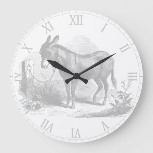 Esel-Skizze-Wanduhr Große Wanduhr