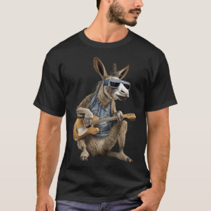 Esel spielt elektrische Gitarre  Tier Esel  Gui T-Shirt