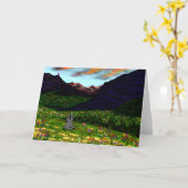 Esel starrt Berge an Karte (Gelbe Blume)