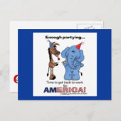 Esel und Elefant genug Partying! Einladungspostkarte (Vorne/Hinten)