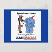 Esel und Elefant genug Partying! Einladungspostkarte (Vorderseite)