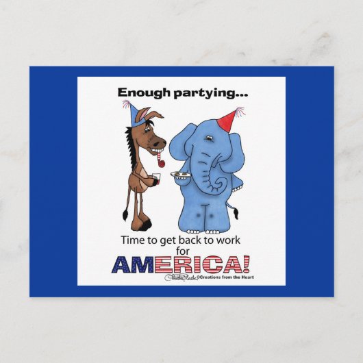 Esel und Elefant genug Partying! Einladungspostkarte (Vorderseite)