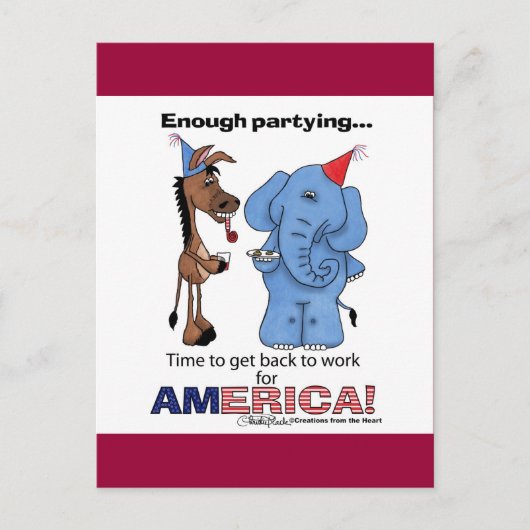 Esel und Elefant genug Partying! Einladungspostkarte (Vorderseite)