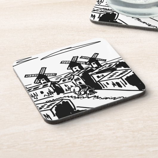 Esel und Elefant in Spanien Getränkeuntersetzer (Linke Seite)