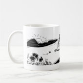 Esel und Elefant mit Wanze und Kathedrale Kaffeetasse (Links)