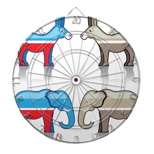 Esel-und Elefant-politische Partys Dartscheibe (vorne)