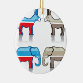 Esel-und Elefant-politische Partys Keramikornament (Rechts)