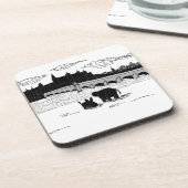 Esel und Elefant vor Brücke Getränkeuntersetzer (Linke Seite)