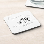 Esel und Elefant vor moutains Untersetzer (Linke Seite)