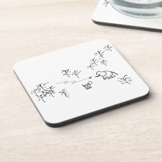 Esel- und Elefantblick auf Fliegeninsekt Untersetzer (Linke Seite)