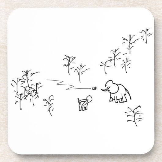 Esel- und Elefantblick auf Fliegeninsekt Untersetzer (Vorderseite)