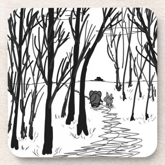 Esel- und Elefantweg durch Bäume Untersetzer (Vorderseite)