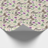 Esel und Lila Rose Hochzeitszettel Geschenkpapier (Ecke)