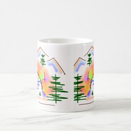 Esel und Regenbogen Kaffeetasse (Mittel)