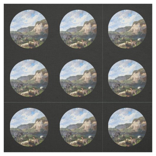 Esel und Schafe Stoff (Muster)