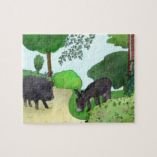 Esel und Schweinchen Puzzle (Horizontal)