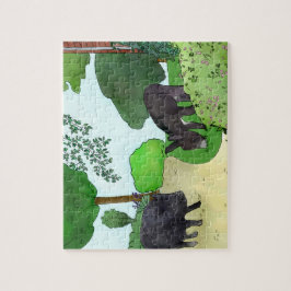 Esel und Schweinchen Puzzle