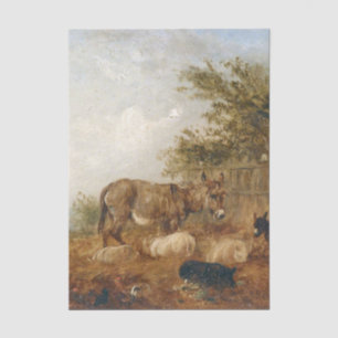 Esel und Schweine von Edmund Bristow Seidenpapier