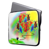 Esel und Stadt in der Farbe Laptopschutzhülle (Vorderseite Links)
