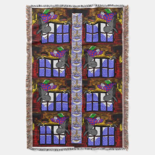 Esel und Vogel im Schnee Decke (Vorderseite Vertikal)