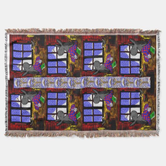 Esel und Vogel im Schnee Decke (Vorderseite)