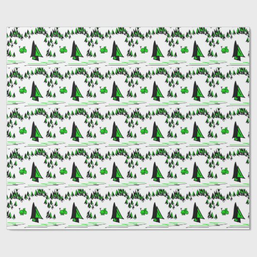 Esel- und Weihnachtsbaum Geschenkpapier (Flach)