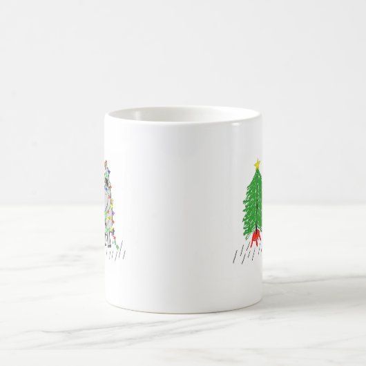 Esel- und Weihnachtslichter Kaffeetasse (Mittel)