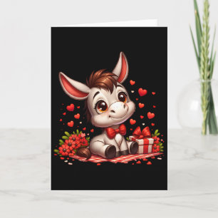 Esel Valentinstag Herzen Bauernhof Tier  Karte
