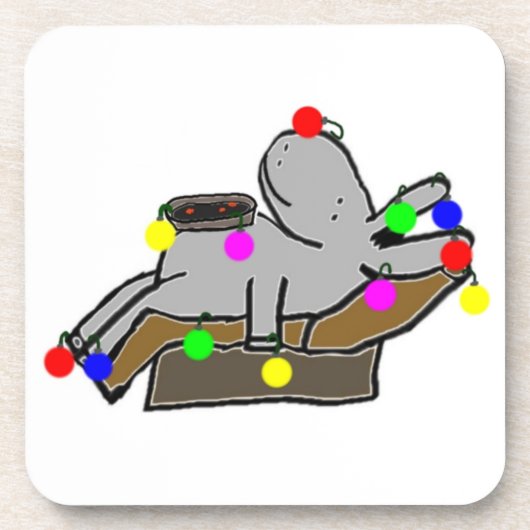 Esel verziert als Weihnachtsbaum Untersetzer (Vorderseite)