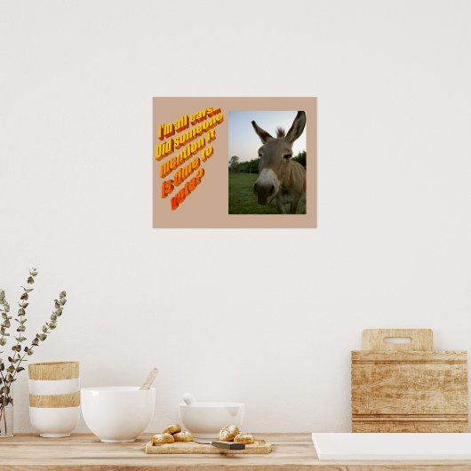 Eselbild mit Ohren Poster (Küche)