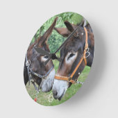 Eselfreunde Runde Wanduhr (Winkel)