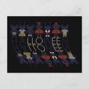 Eselige Horror-Stick-Cross-Halloween-Monster Feiertagspostkarte