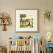 Eselmutter und Fohlen-Kinderzimmer Poster