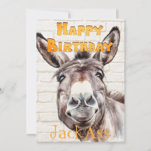 Esels lustiger Geburtstag Feiertagskarte (Vorderseite)