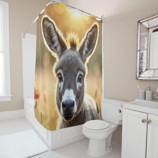 Eselsfeld friedlicher Pappelart Duschvorhang (Beispiel)