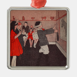Eselstischspiel Vintage Kinder Silbernes Ornament
