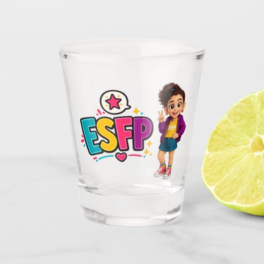 ESFP — A Celebradora da Vida Schnapsglas (Vorderseite)