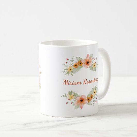 Eshet Chayil Frau der Blume Kaffeetasse (VorderseiteRechts)