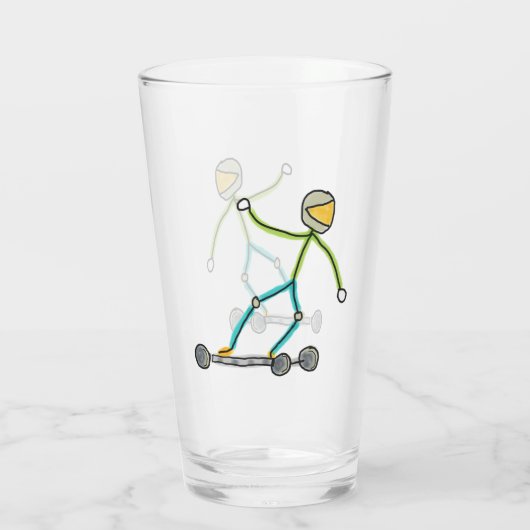 Esk8 Stickman Glas (Rückseite)