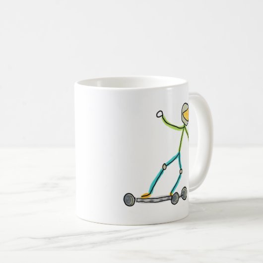 Esk8 Stickman Kaffeetasse (VorderseiteRechts)