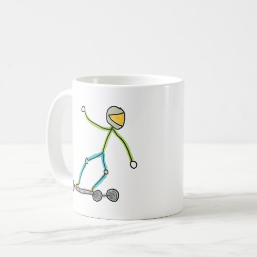 Esk8 Stickman Kaffeetasse (Vorderseite Links)