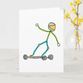 Esk8 Stickman Karte (Gelbe Blume)