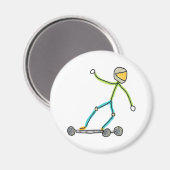Esk8 Stickman Magnet (Vorderseite/Rückseite)