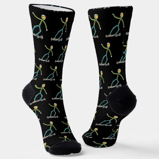 Esk8 Stickman Socken (Gewinkelt)