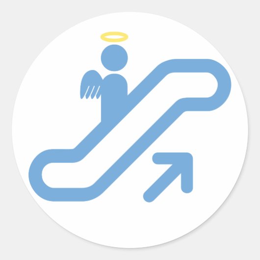 Eskalator, keine Treppe Runder Aufkleber (Vorderseite)